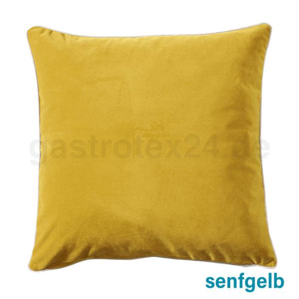 Dekokissen  Melva Velour Farbe senfgelb